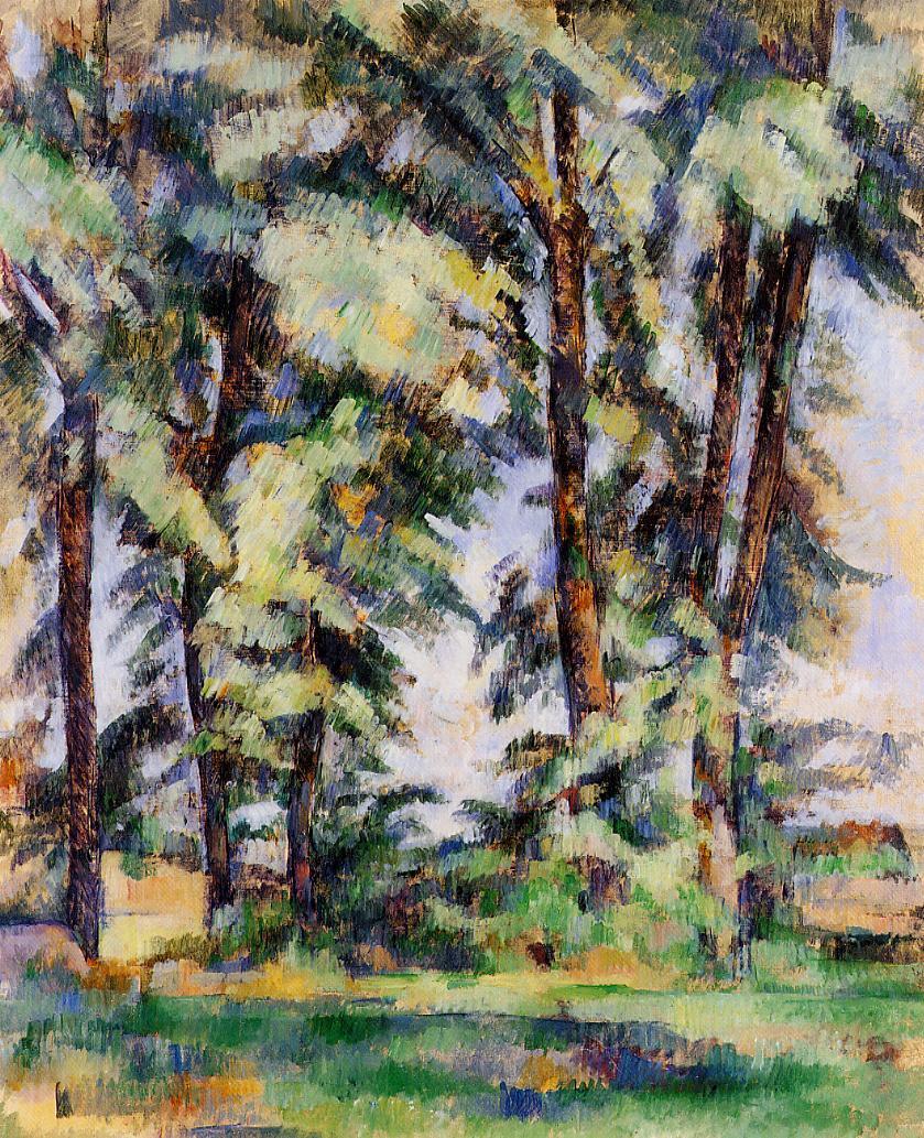 Large Trees at Jas de Bouffan - Paul Cezanne Painting